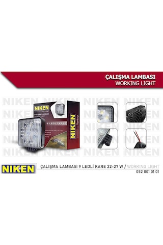 Niken 9 Led Kare Off Road Sis Farı Çalışma Lambası 2 Adet 12-24V