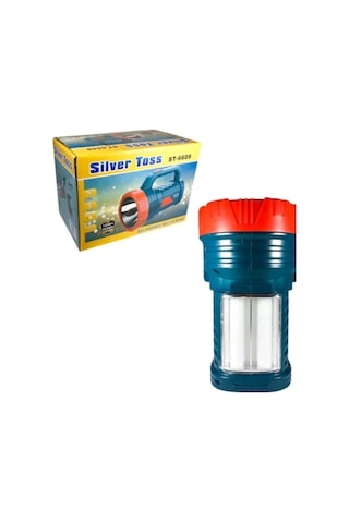 Silver Toss Güçlü Işık El Feneri Led'li Şarj Edilebilir Uzaktan Aydınlatma St-6608 Siyah