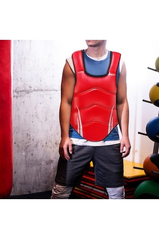 Pazly Suntek Karate Göğüs Koruyucu Elastik Boks Spor L Kırmızı Renk Kırmızı