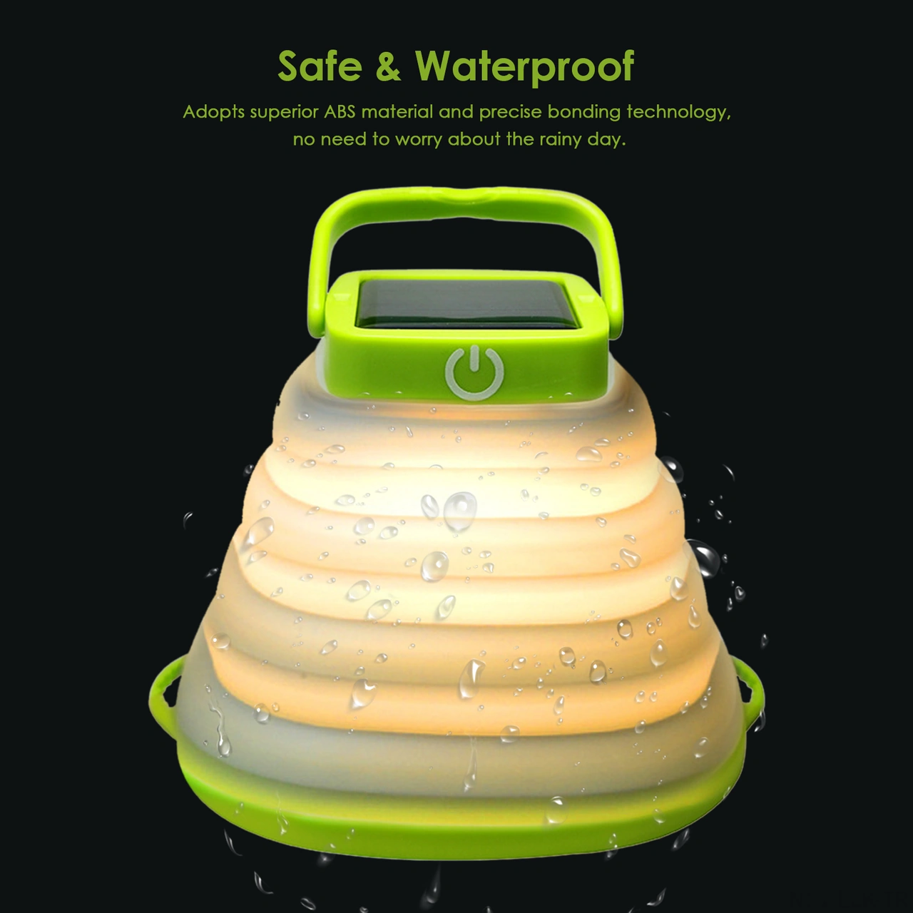 Xindoker Siyah Güneş Enerjili Katlanabilir Kamp Lambası - 3 Aydınlatma Seviyesi, Ip65 Su Geçirmez, Usb Ve Güneş Şarjlı, Taşınabilir Eldivenli Tasarım