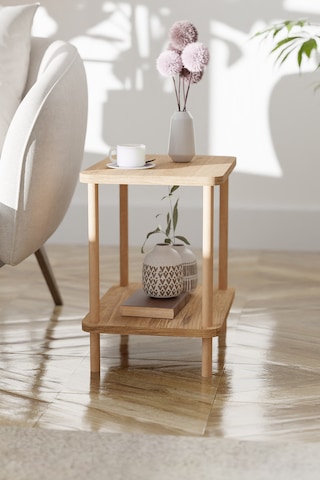 2 Raflı Yan Sehpa Geniş Gazetelik Kitaplık Çiçeklik -çam