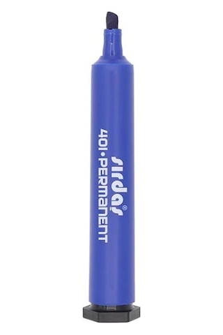 Sırdaş Permanent Marker Kesik Uç Koli Kalemi 12'li Mavi