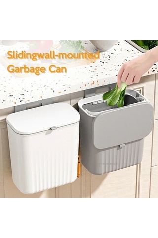 Maoyaya 9l Duvara Monte Çöp Tenekesi Ev Çöp Kutusu Asılı Banyo Çöp Çok Renkli, Pratik Tasarım Çok Renkli