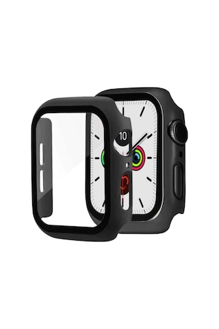 Apple Watch 7 Uyumlu 45 Mm Ekran Koruyucu Cam 360 Derece Kasalı Tam Kaplama