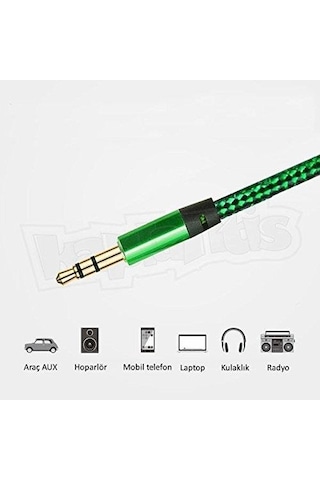 1 Metre Altin Uçlu Stero Stero Aux Ses Kablosu Üst Kalite