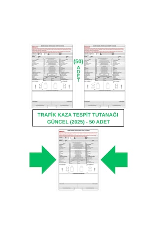 Trafik Kaza Tesit Tutanağı Güncel 2025 - 50 Adet