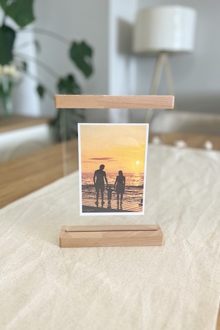 Ahşap Çift Taraflı Fotoğraflık Kayın Ağacı & Şeffaf Pleksi