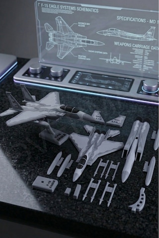 F-15 Yapboz Uçak Modeli Ve Standı Bir Arada - Evde Kurulum İçin Özel Tasarım - 857448211