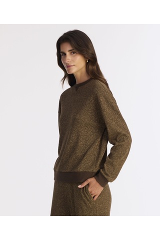 Yargıcı Regular Bisiklet Yaka Uzun Kol Sweatshirt 25kksw9019l 003 Kahverengi
