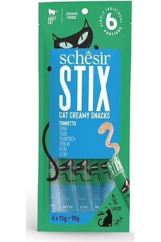 Schesir Stick Ton Balıklı Yetişkin Kedi Ödülü 6 x 15 G
