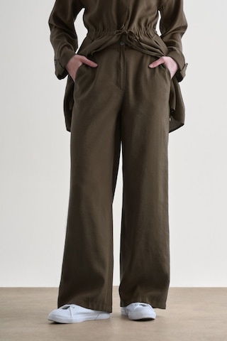 Mizalle Kahverengi Rahat Kesim Geniş Paçalı Modal Pantolon Kahverengi