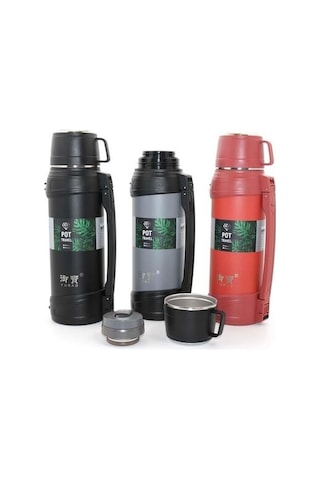 Himarry Paslanmaz Çelikçift Katmanlı Termos 2.0 Lt Siyah - Yeşil