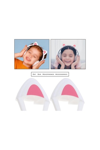 Beyaz - Canlı Video Oyunu Kulaklığı İçin Sevimli Ayarlanabilir Dekoratif Kayışlı 1 Çift Kedi Şekilli Silikon Kulaklık