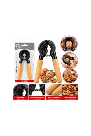 Bella House K-2631 Büyük Metal Ceviz Ve Fındık Kıracağı Bambu Saplı Diğer