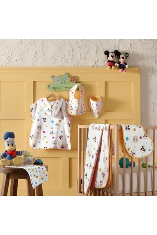 Disney Mickey Baby Pamuk Lisanslı Müslin Panço-Çok Renkli