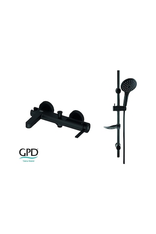 Gpd Mbb165 Gildo Siyah Banyo Bataryası + Sürgülü Duş Seti Siyah