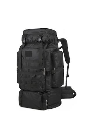 Hombey Açık Hava Çantası Büyük Kapasiteli Yürüyüş Sırt Çantası Açık Hava Kamp Sırt Çantası Tuval Trekking Siyah