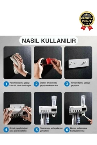 Akıllı Güneş Enerjili Usb Şarjlı Diş Macunu Sıkacağı 4 Diş Fırçası Uv Işık Sterilizatörü Temizleyici Çok Renkli