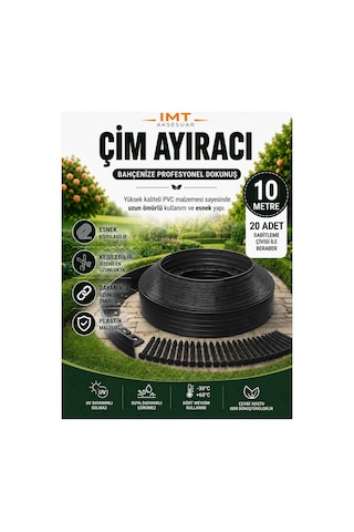 Esnek Pvc Çim Ayırıcı Bahçe Peysaj Düzenleyici 10 Metre Siyah Çim Sınırlayıcı Esnek Plastik Taş Toprak Ayraç Bariyer Peyzaj Bordürü