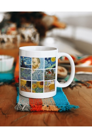 Van Gogh Baskılı Kupa Bardak Çok Renkli