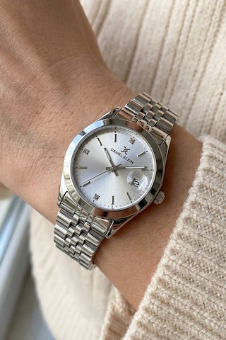 Daniel Klein 8682308449832 Special Edition Çelik Kordonlu Takvimli Sevgili Çift Kol Saatleri Gümüş
