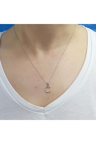 Lova Pırlanta C Harfi Kolye - 2080005