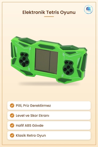 Elektronik Oyun Tetris Pilli Level Skor Ekranlı Taşınabilir Çocuk