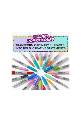 Sharpie Glam Pop Mfine Permanent Markör 5 Li
