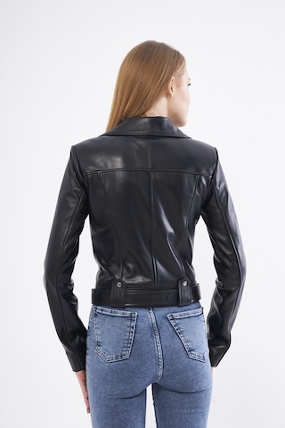 DERİNSS DKA9020 Hakiki Deri Kadın Siyah Mont