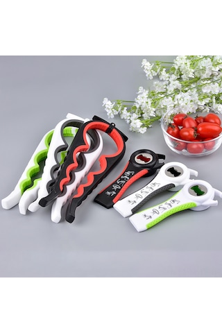 Monyee Beyaz-yesil 2'li Set: 4'ü 1 Arada Konserve Açıcı Ve 5'li Fişek Açıcı, Çeşitli Boyutlardaki Şişelerle Uyumlu, Ergonomik Ve Kaymaz Tutucu Yeşil