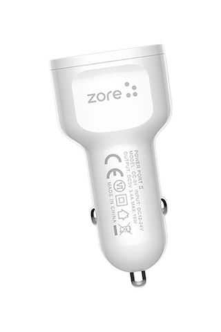 Heptekiletişim Cc-01 Hızlı Şarj Özellikli Led Işıklı Dual Usb Araç Şarj Başlığı 18w - Beyaz Beyaz