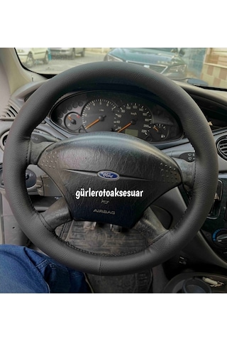 Ford Focus 1 Direksiyon Kılıfı Dikmeli Soft Siyah ( 38×10.5Cm )