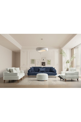 Neo Ahşap Ayaklı Beyaz Berjer Beyaz