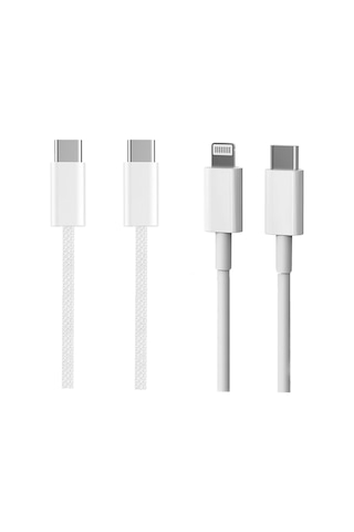Micflip A01 2 Li Type-c To Type-c Pd & Type-c To Lightning Mfı Sertifikalı Şarj Kablosu 1.2m Beyaz