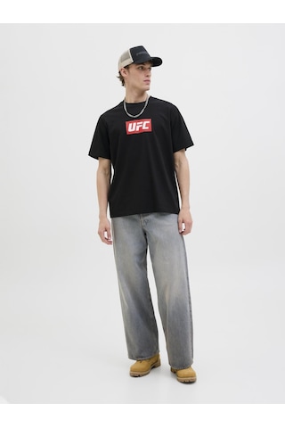 Jack & Jones Erkek Ufc Lisansli Gögüs Baskili Tisört - Ufc - 12290261 Siyah