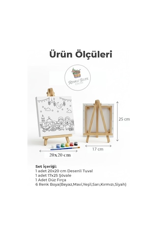 Çocuk Tuval Boyama Seti Minik Eller Duada Şövale Dahil