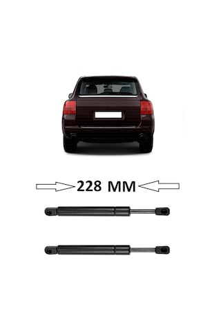 Porsche Cayenne 2003-2010 Uyumlu Sağ + Sol Takım Arka Cam Amortisörü 2 Adet 228mm 95551252800