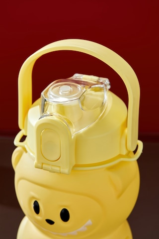 Labubu Suluk - 1000 Ml Taşınabilir Kulplu, Pipetli, Bpa Sız, Kilitli Ve Sızdırmaz Kapak - Sarı Sarı