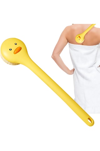 Cocoloco Home Uzun Saplı Duş Fırçası Ördek Tasarımlı Yumuşak Uçlu Duş Banyo Için Nazik Vücut Fırçası 1adet