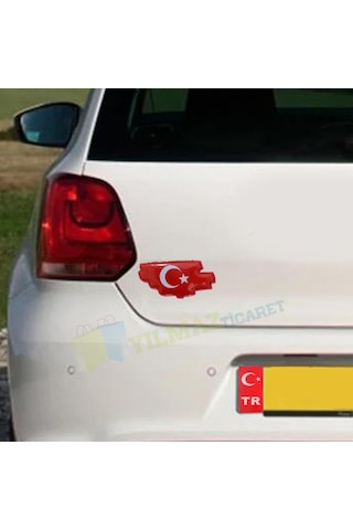 Türk Bayrağı Kaput Bagaj Damla Oto Sticker Araba Yapıştırma Etiket 2 Adet
