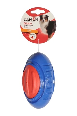 Camon İki Tonlu Tpr Dayanıklı Ve Gıcırtılı Rugby Köpek Oyun Topu 13 Cm