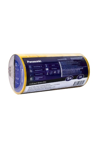 Panasonic Fr Pvc Elektrik İzolasyon Bandı Sarı 20m 1.80cm X 0,125mm - 8 Adet