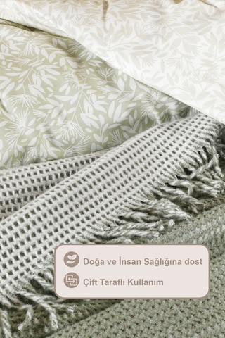 Elart Carlos Battaniye Çift Kişilik Waffle 200x220 Cm Yeşil Yeşil