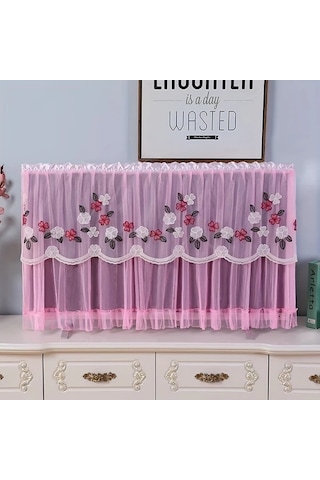 Willowhaven Pembe Tv Örtüsü Manşet Yakalı Toz Geçirmez Plastik Sert Kapak