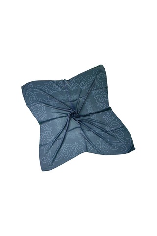 Mim Eşarp Valino Degrade Desenli Şifon Eşarp 90x90 Cm Lacivert