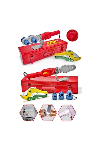 Staxx Power Çantalı Pvc Plastik Boru Kaynak Makinesi 650W + Makas