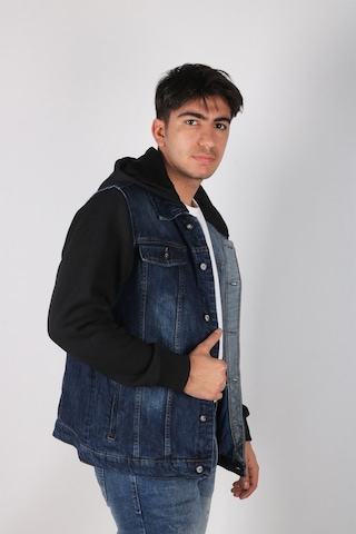 Vikings Jeans Erkek Kot Ceket Kot Mont Denim Koyu Mavi