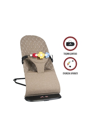 Mamma Smile Cotton Sallanır Üç Kademeli Ana Kucağı Oyuncak Aparatı Ve Seyahat Çantası Kahverengi