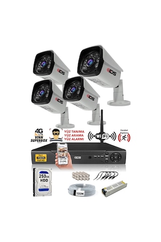 Ids - 4 Kameralı 1080P Fullhd 5Mp Sony Lensli Kamera Seti - 2027