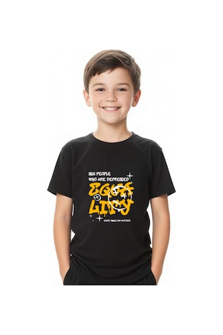 Fyk Kids Erkek Çocuk Hug People Yazılı Alt-üst Takım Siyah